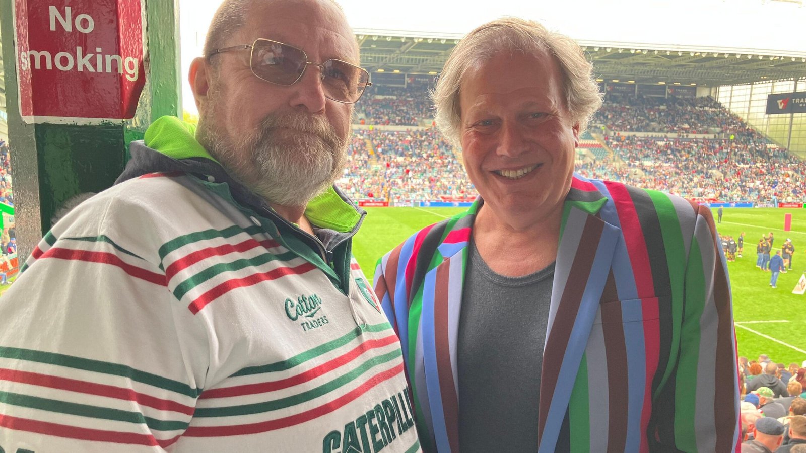 Phil Ellis (left) and Richard Buck stood next to each other with Welford Road in the background