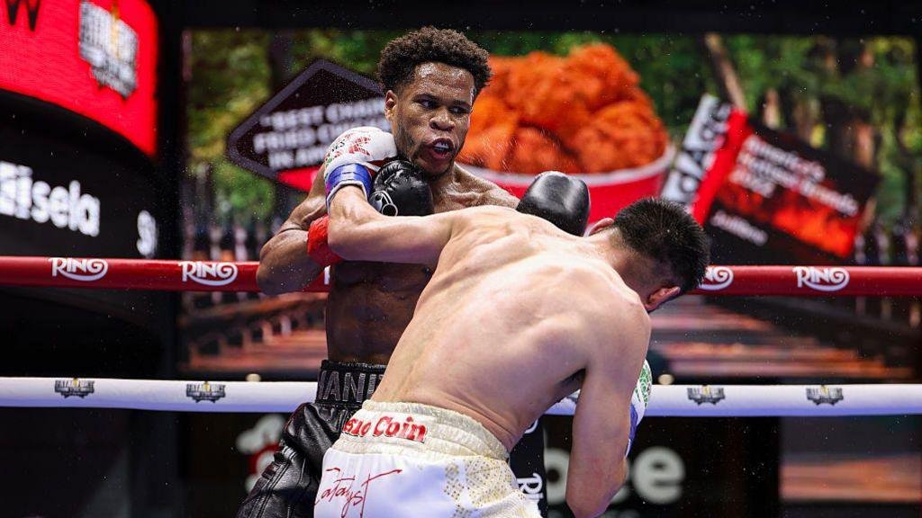Devin Haney in action against Jose Carlos Ramirez